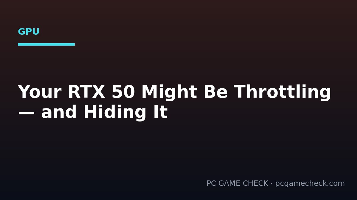 Your RTX 50 Might Be Throttling and Hiding It