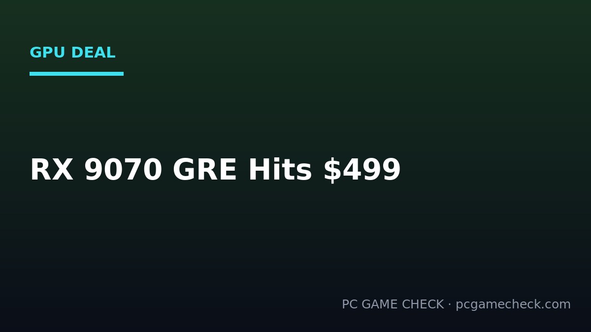 RX 9070 GRE Hits $499 - The Rare GPU Deal Right Now